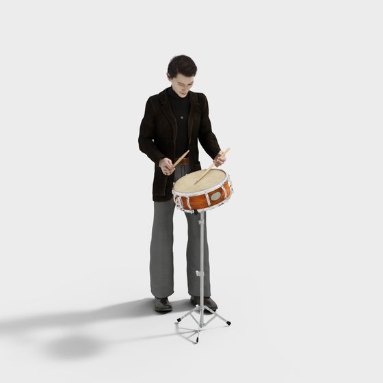 Vibrant Drummer 3D model for Creative Projects