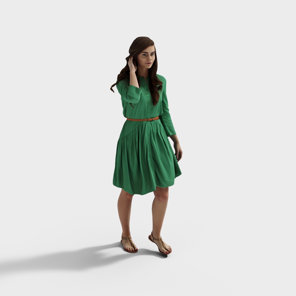 Девушка в зеленом платье