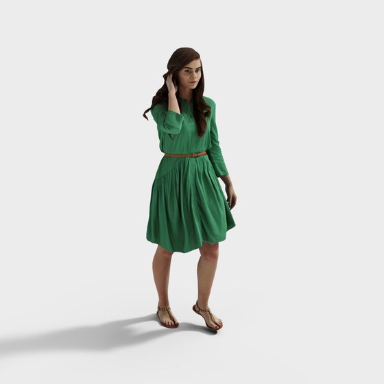 Девушка в зеленом платье