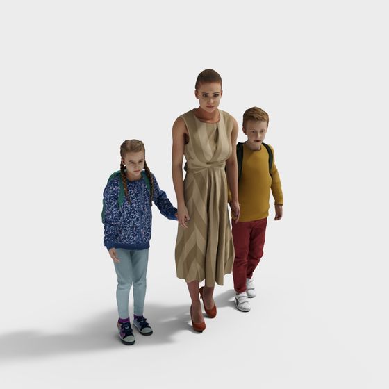 Family Walk 3D model