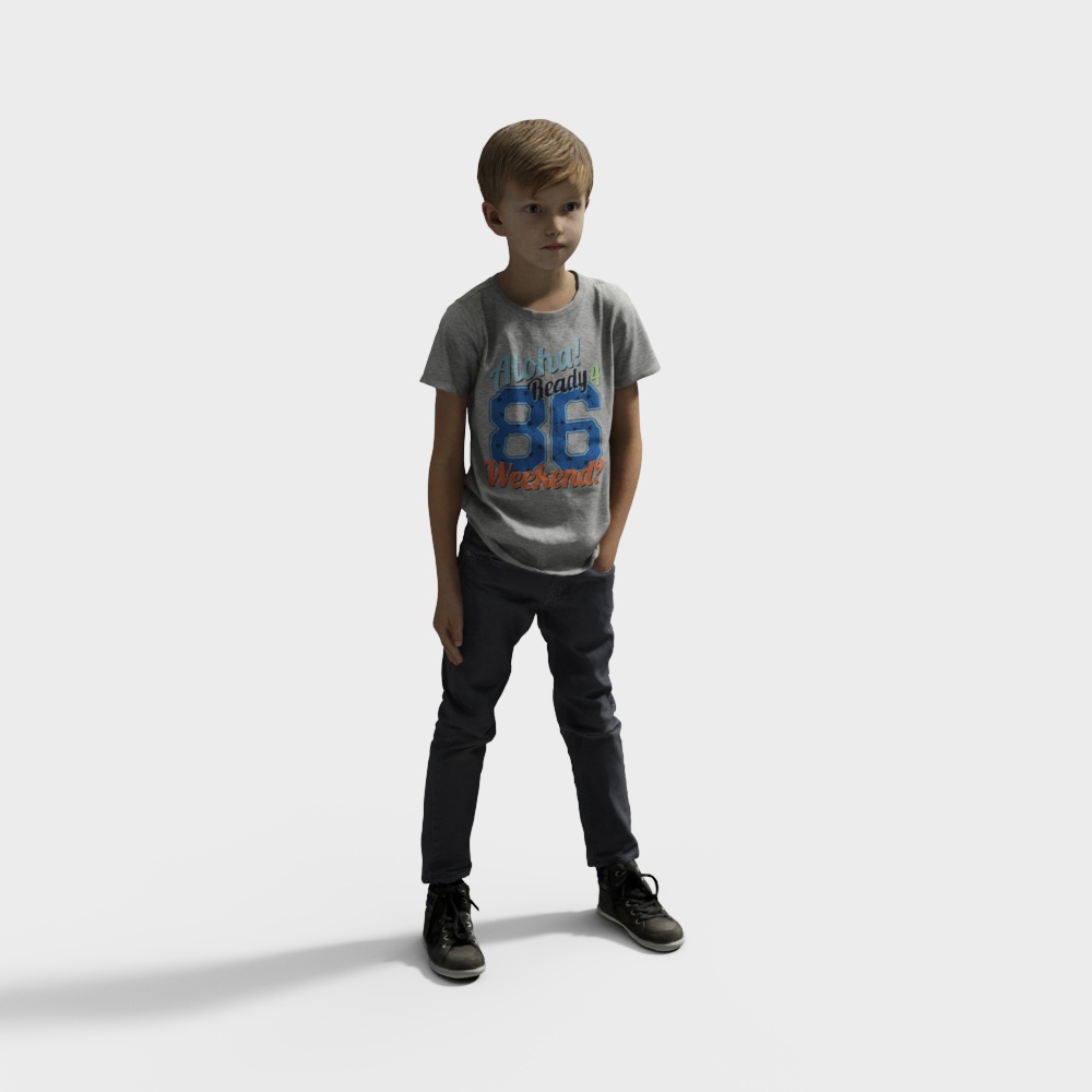 Urban Junior Low-Poly 3D Model Boy