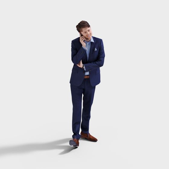 Stylish Low-Poly Business Gentleman 3D model