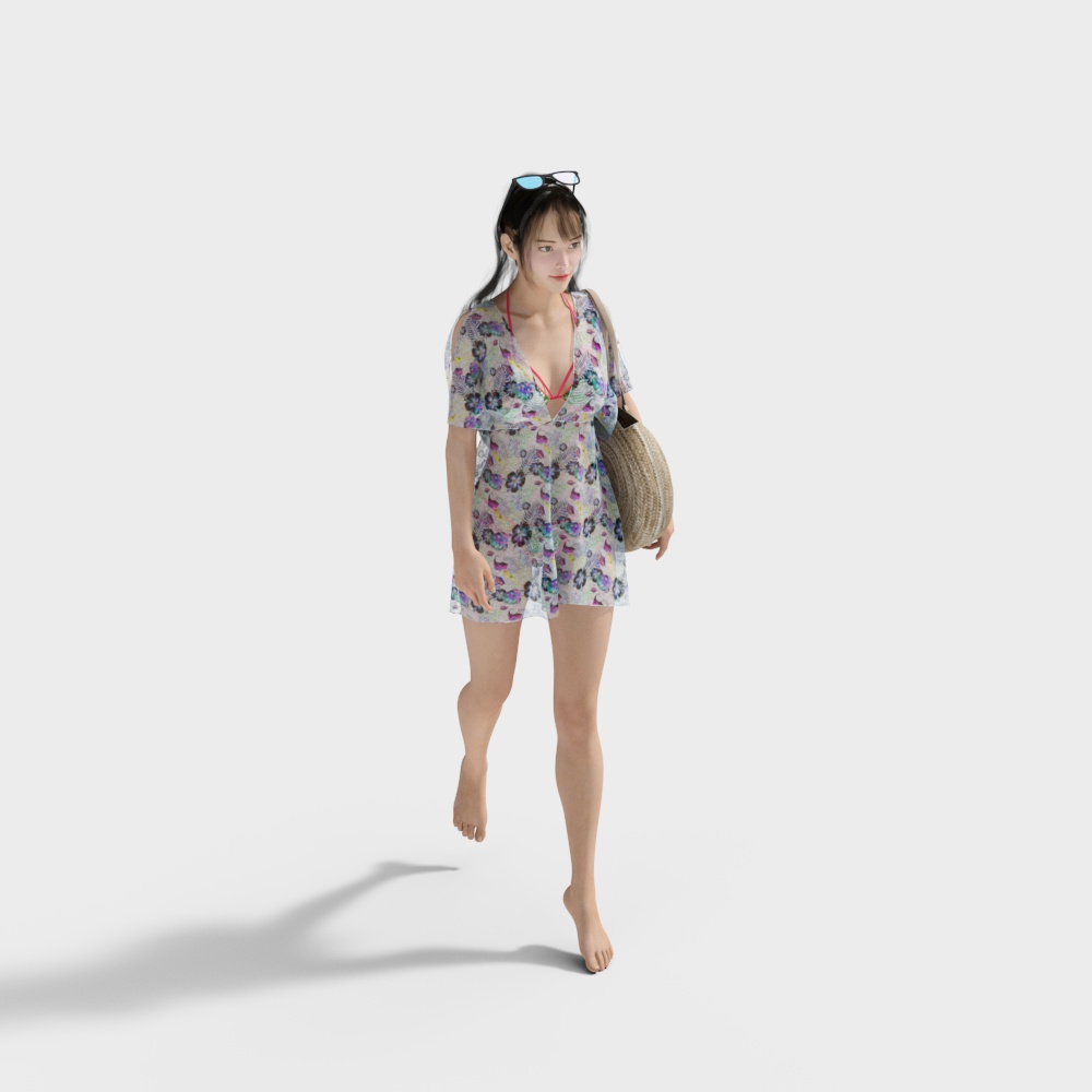Charming Summer 3D Female Model