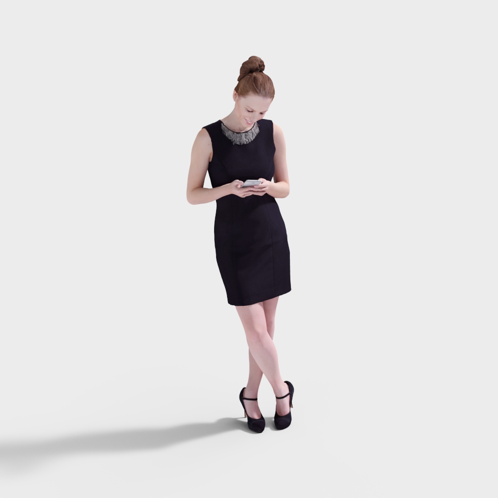 Một người phụ nữ đang nhìn vào điện thoại