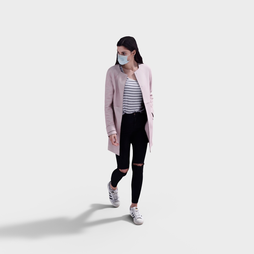 Trendy Female Character 3D Model for Urban Scenes