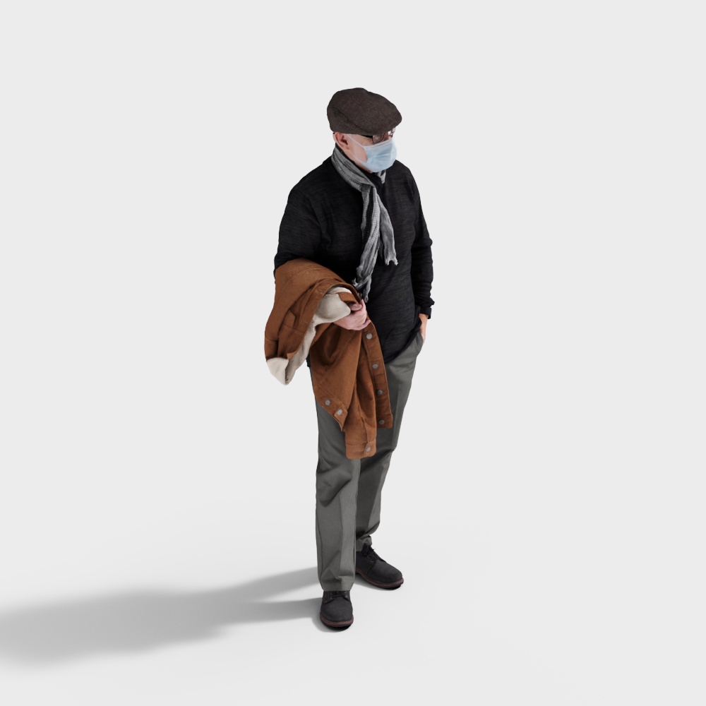 Fashionable Elderly People Wearing Masks