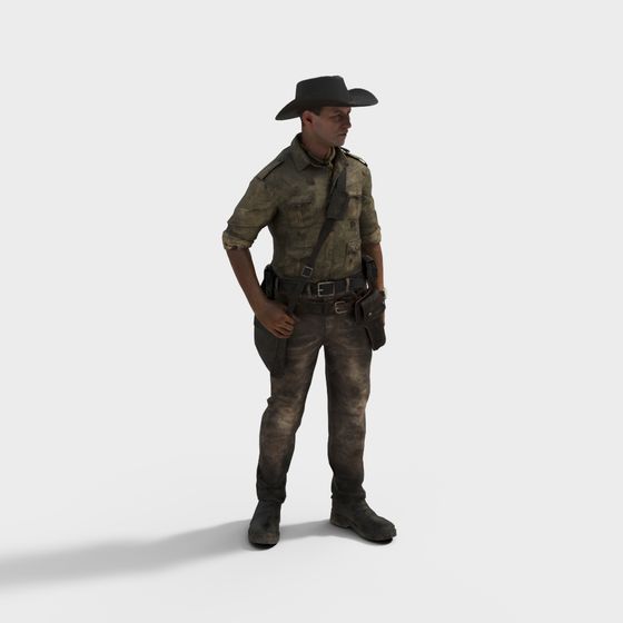 Western Cowboy 3D model for Creative Projects