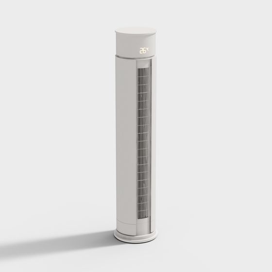 Gray Vertical Air Conditioner 3D Model for Efficient Cooling