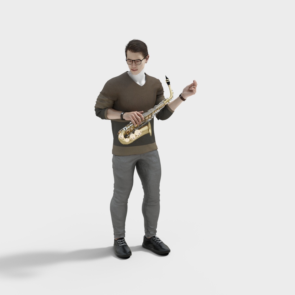 Saxophone Player 3D Model
