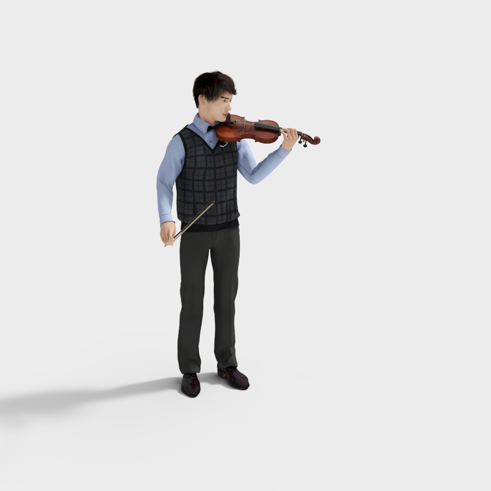 A Boy Playing the Violin