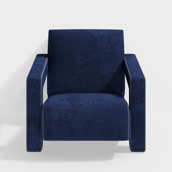 Sophisticated Deep Blue Armchair 3D Model for Modern Spaces