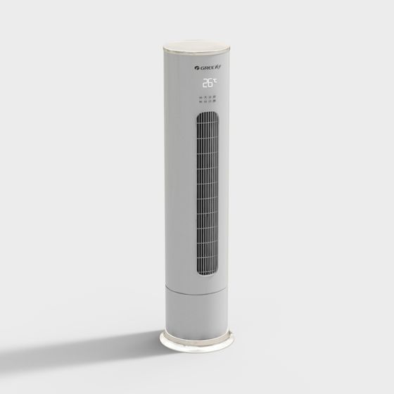 Elegant Vertical Air Conditioner 3D model for Modern Interiors