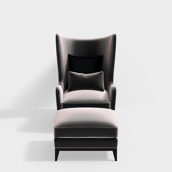 Elegant Wingback Chair 3D model