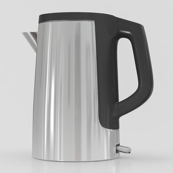 Sleek Stainless Steel Electric Kettle 3D model