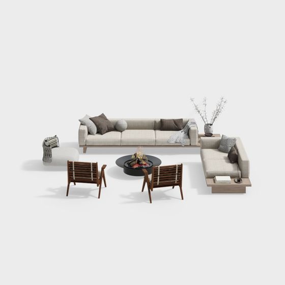 Urban Living Room Set 3D model