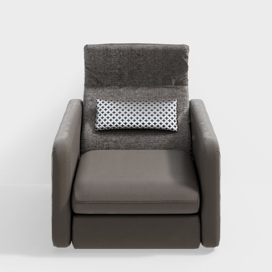 Stylish Gray Low-Poly Sofa Chair 3D model