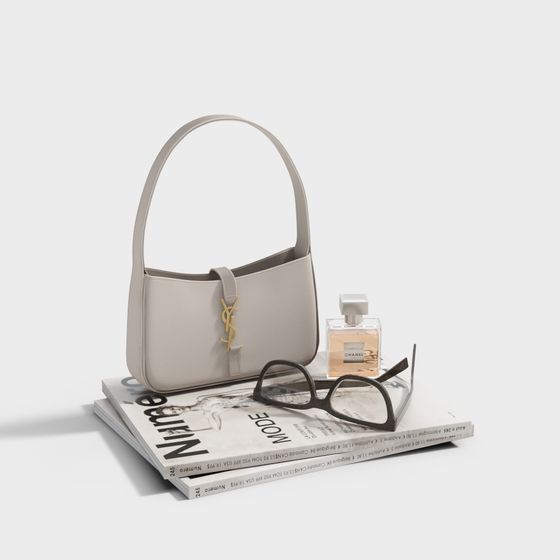 Elegant Gray Handbag 3D model for Modern Designs