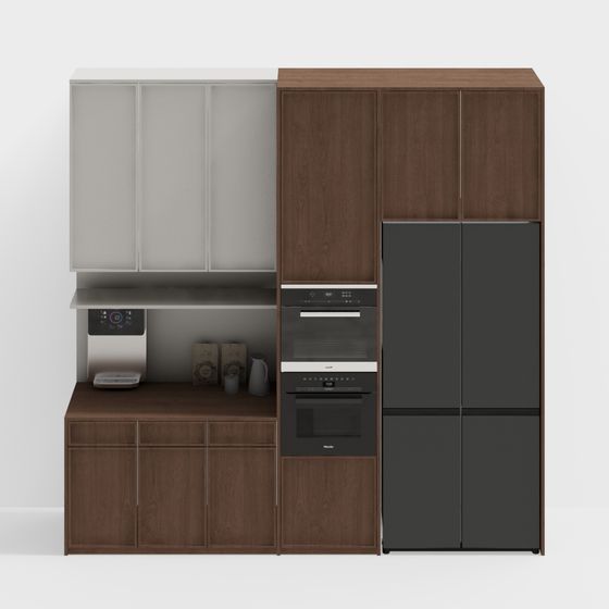 Modern Minimalist Kitchen Cabinet 3D model