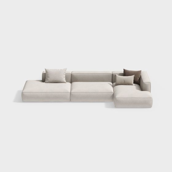 Urban Comfort Low-Poly Sofa 3D model