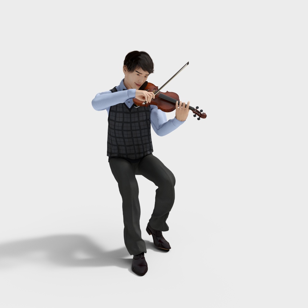 Elegant Violinist 3D Model for Artistic Projects