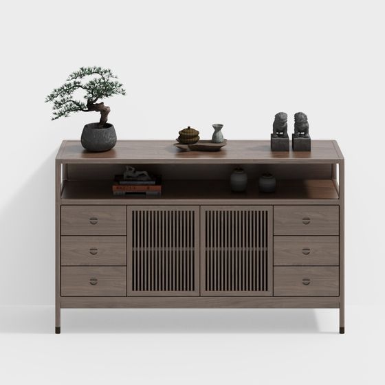 Zen Inspired Cabinet 3D model