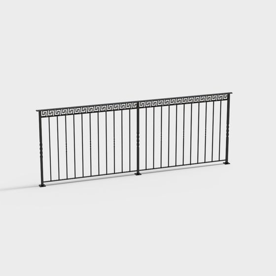 Elegant Metal Railing 3D model - Classical Meets Modern