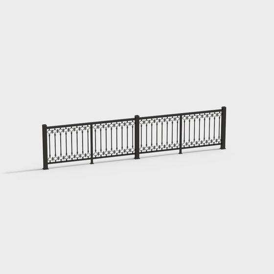 Classic Iron Railing 3D Model for Creative Use