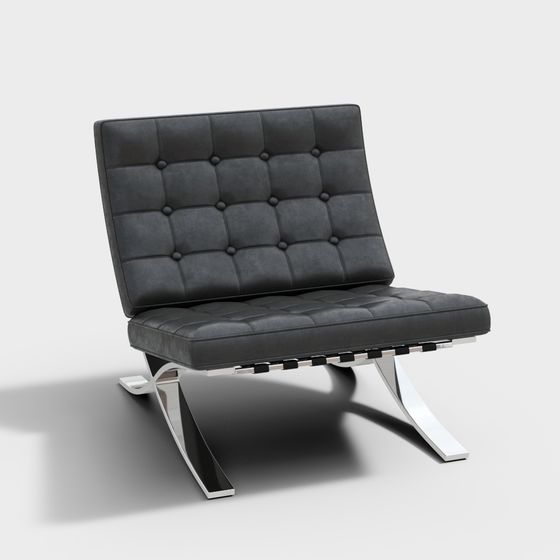 Elegant Low-Poly Armchair 3D model