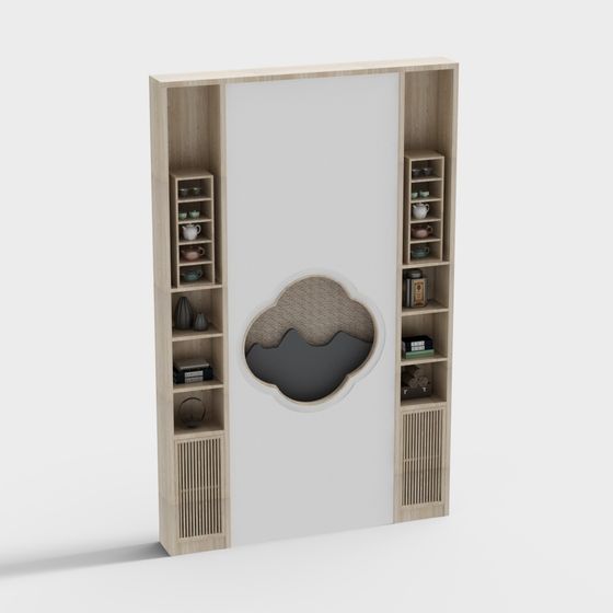 Elegant 3D Bookshelf Model for Modern Interiors