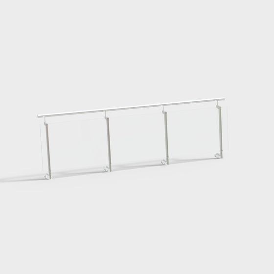Modern Glass Railing 3D model