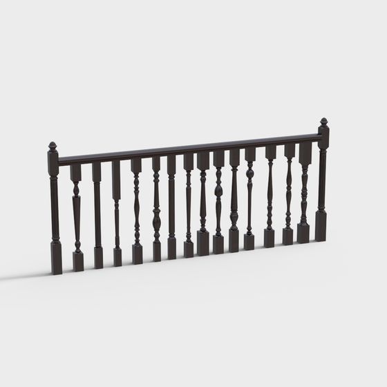 Classic Handrail Railing 3D model