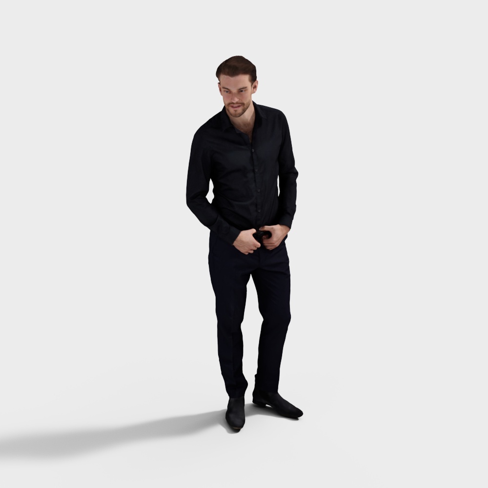 Urban Gentleman Low Polygon High Detail 3D Model