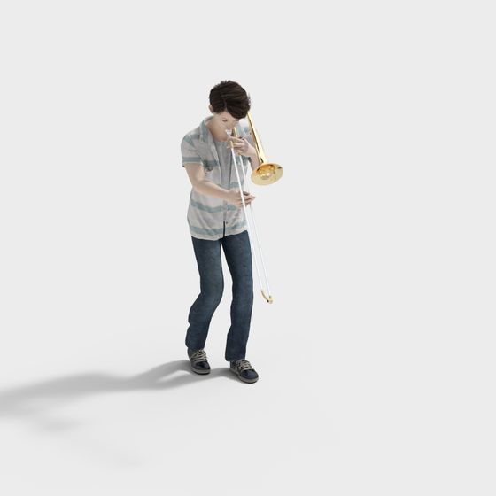 Dynamic Trombone Player 3D model
