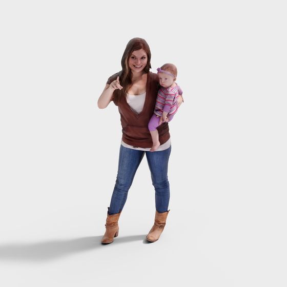 Mother Love Moment 3D Model