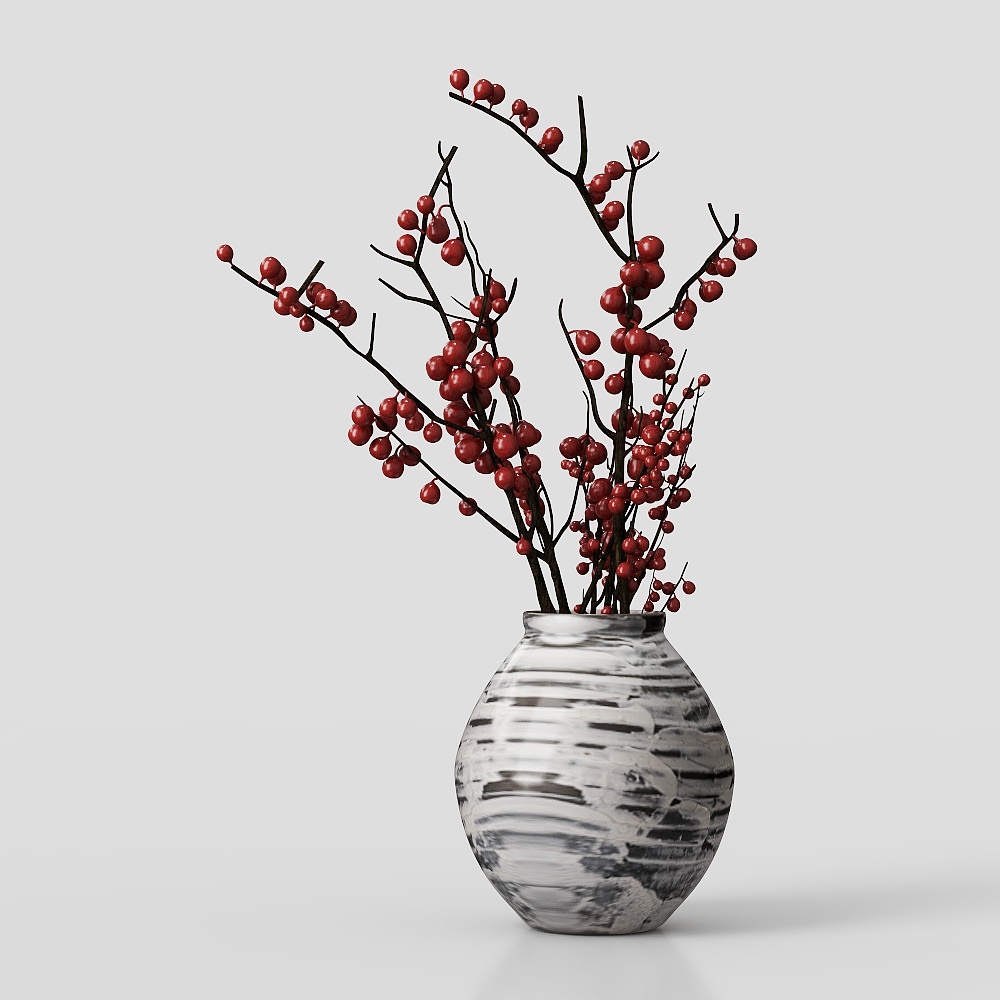 New Chinese-Style Living Room Vase Flower Art