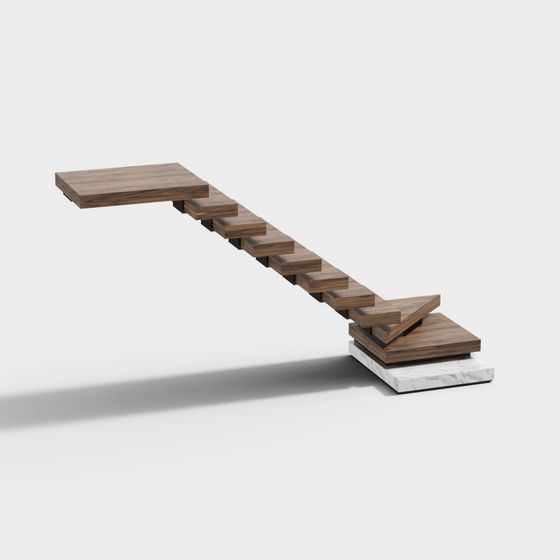 Elegant Artistic Staircase 3D model