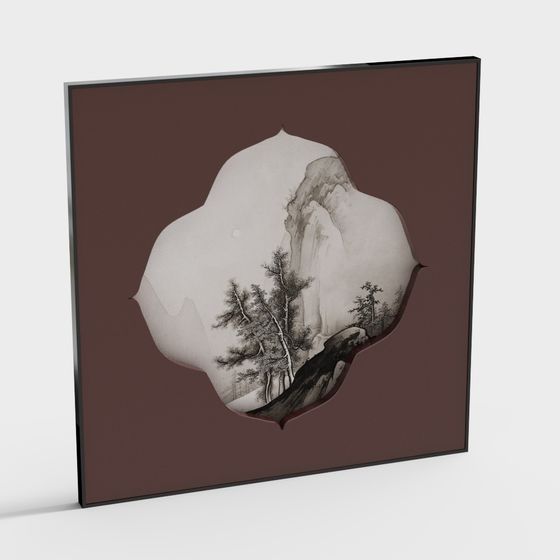 Ink Wash Mountain Landscape 3D model for Creative Projects