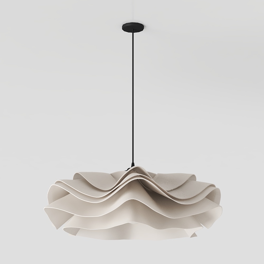 Elegant Wave-Shape 3D Pendant Light Model
