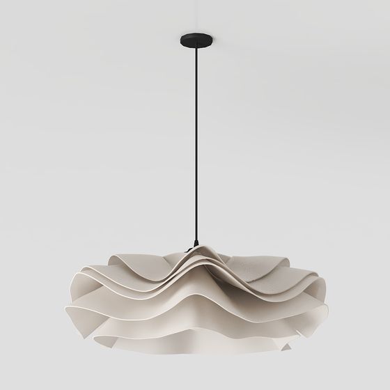 Elegant Wave-Shape 3D Pendant Light Model