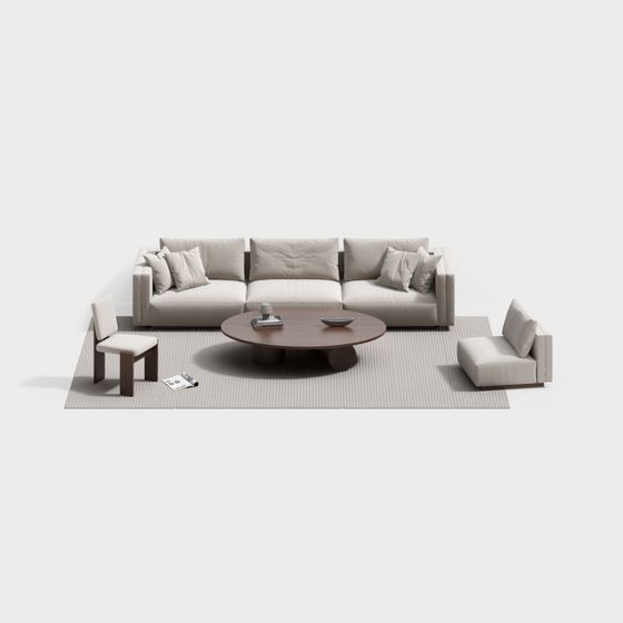 Stylish 3D Sofa Set Model for Contemporary Living