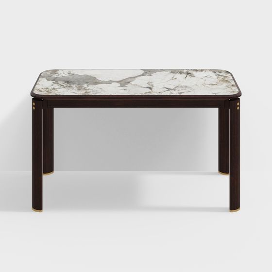 Stylish Marble Dining Table 3D Model for Interior Design