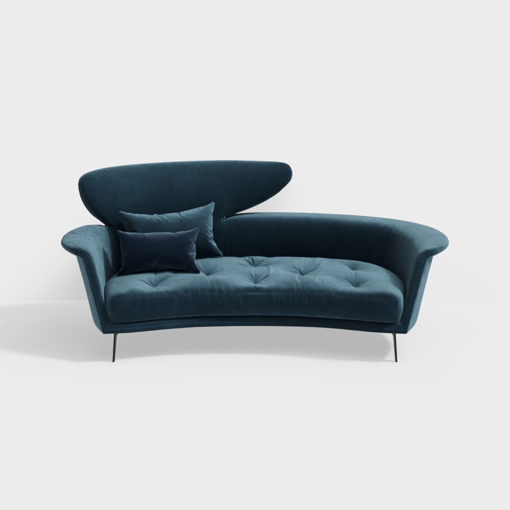 Streamlined Comfort Sofa 3D model
