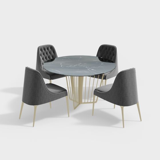 Urban Living Dining Table & Chairs 3D model for Modern Interiors