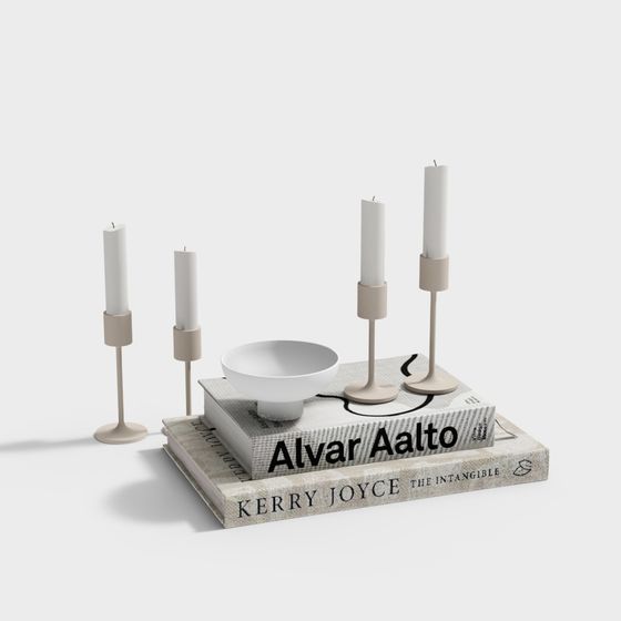 Minimalist Candle Holder Set 3D model