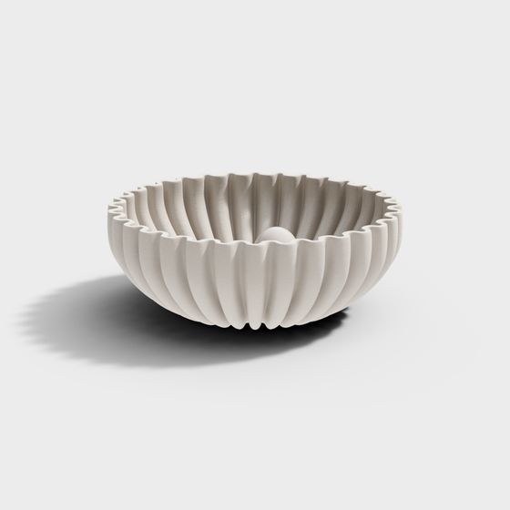 Beige Decorative Bowl 3D Model