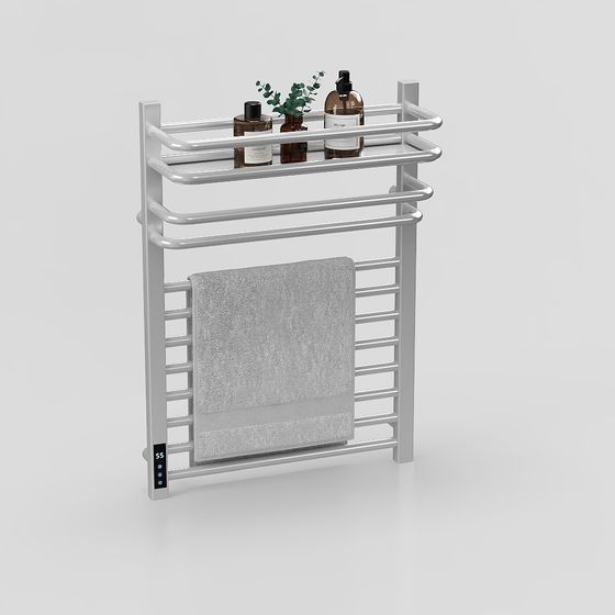 Stylish Low-Poly Bathroom Towel Rack 3D model