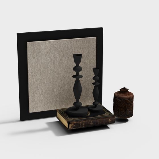 Vintage Study Corner 3D model for Creative Spaces