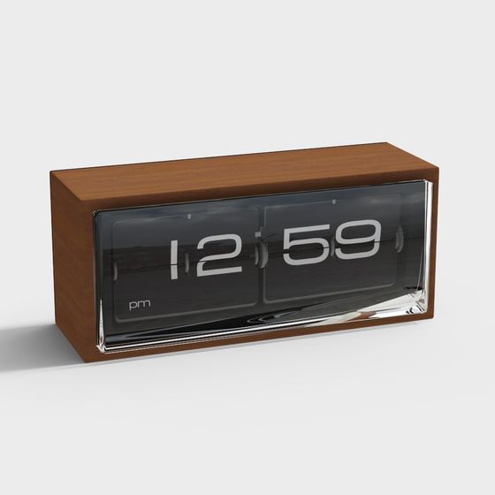 Retro Flip Clock 3D model with Modern Touch