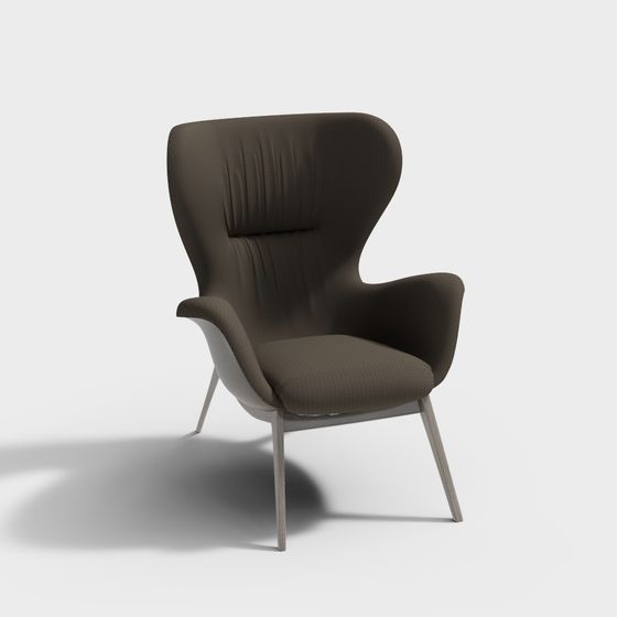 Elegant Wing Chair 3D Model for Modern Interiors