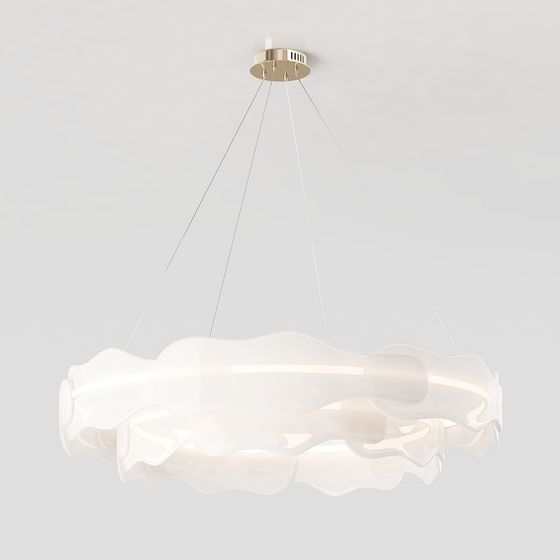 Elegant Wave-Shaped Pendant Light 3D Model